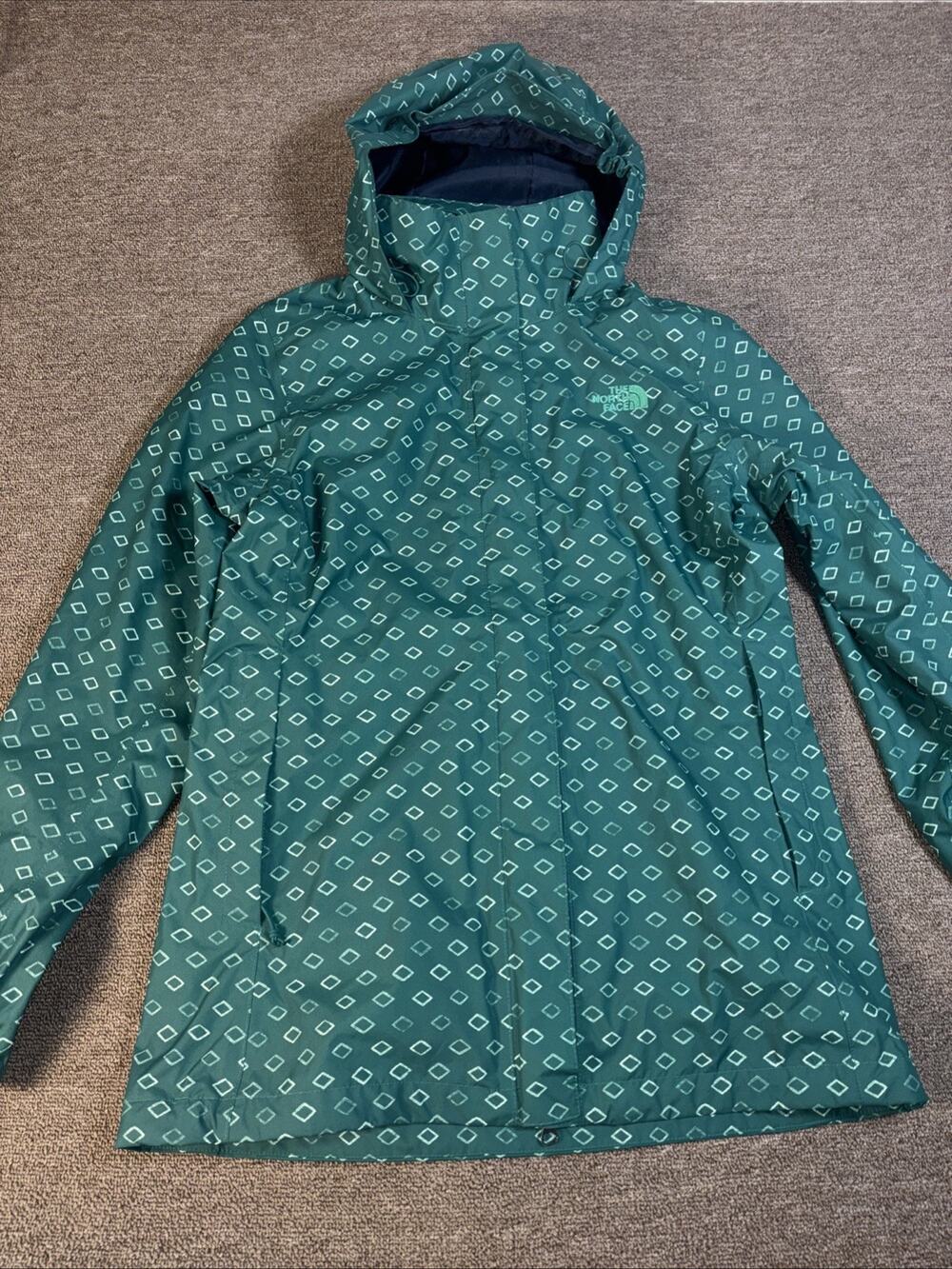 The North Face Resolve Rain Jacket Women's Medium Diamond Print Dryvent 20.5x28